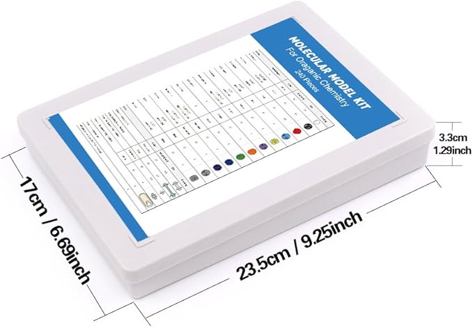 Swpeet 240 Pcs Organic Chemistry Molecular Model Student and Teacher Kit, Chemistry Molecular Model Student and Teacher Set - 86 Atoms & 153 Bonds & 1 Short Link Remover Tool