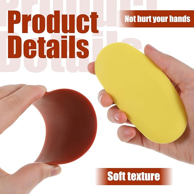 6 Pack Pottery Ribs Soft Rubber Pottery Rib Mud Tools Ceramic Sculpture Modeling Cutter Clay Scraper Crafts Shaping Tool Set for Smooth Finishing and Removing Finger Marks, 3 Different Sizes