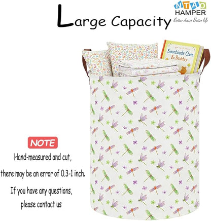 NTAOHAMPER Dragonfly Large Laundry Hamper,Laundry Basket,Baby Nursery Hamper,Waterproof Storage Bin,Clothes Organizer Basket,Room Decor(Dragonfly）
