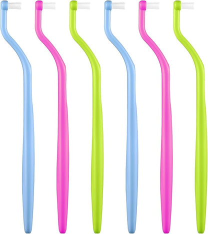 End Tuft Toothbrush, Orthodontic Toothbrush Small Head, Ultra Soft Gum Brushes for Braces, Implants, Retainers and Teeth Detail Cleaning, 6 Pcs