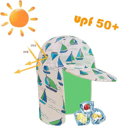 Gifts Treat Kids Legionnaires Hat, UPF 50+ Sun Protection Swim Cap Flap Hat for Kids, Quick Drying Sun Hat for Beach Seaside