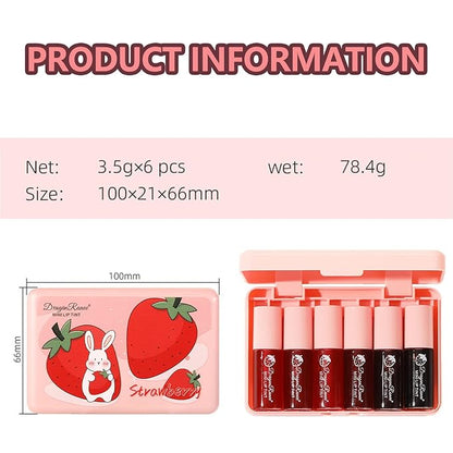 Eakroo 6 Colors Lip Tint Stain Mini Liquid Lipstick, Lip Gloss for Women, Lip Oil Stain, Lip Stain Long Lasting Waterproof, Lip Makeup, Korean Makeup, Cute Stuff, Non-Stick Cup, High Pigment