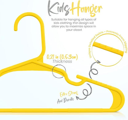 Utopia Home 40 Pack Kids Hangers - 11.5 Inch Plastic Baby Hangers for Closet - Childrens Hanger for Clothes & Infant Hanger for Closet - Ideal for Everyday Standard Use (Yellow)