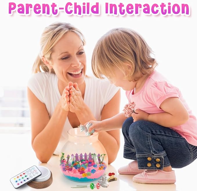 Kenllas Remote Arts and Crafts for Kids, DIY Thickened Glass Unicorn Toys for Girls LED Night Light Up Terrarium Kit Christmas Gifts Toys for Ages 4 5 6 7 8 9 10 11 12 13 Year Old Girls Birthday Gifts