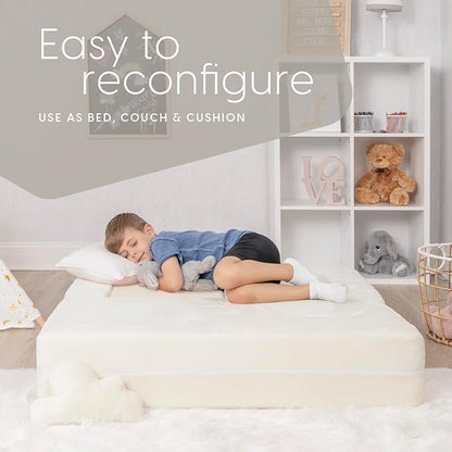 Milliard Kids Couch - Modular Kids Sofa for Toddler and Baby Playroom/Bedroom Furniture (Ivory) with Bonus Pillow