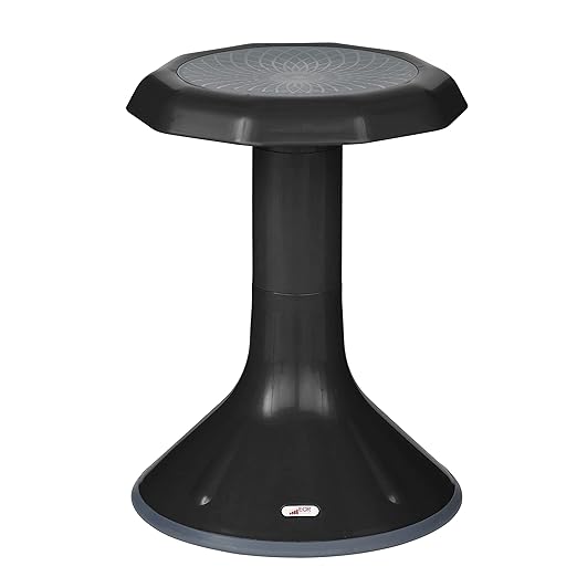 ECR4Kids ACE Active Core Engagement Wobble Stool, 18-Inch Seat Height, Flexible Seating, Black