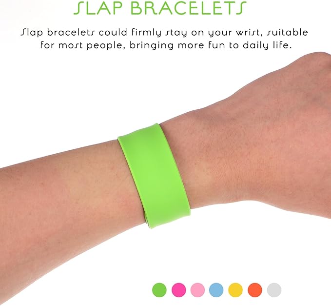 ibasenice 36pcs Rainbow Silicone Slap Bracelets, Soft and Safe Blank Silicone Slap Bracelet for Adults and Teens