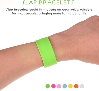 ibasenice 36pcs Rainbow Silicone Slap Bracelets, Soft and Safe Blank Silicone Slap Bracelet for Adults and Teens