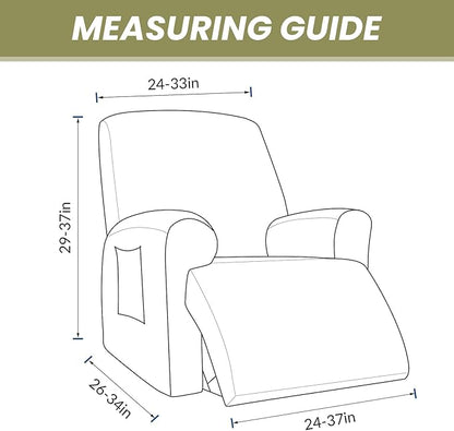 AZON Velvet Stretch Recliner Chair Cover,1-Piece Washable Recliner Couch Cover with Elastic Furniture Protector for Pets, Kids(Recliner, Blackish Green)
