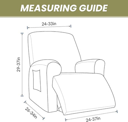 AZON Velvet Stretch Recliner Chair Cover,1-Piece Washable Recliner Couch Cover with Elastic Furniture Protector for Pets, Kids(Recliner, Navy Blue)