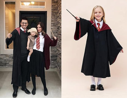 7 Pcs Wizard Glasses Tie and Necklace Set for Halloween Cosplay