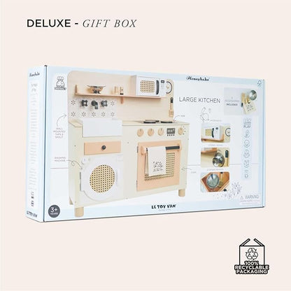 Le Toy Van – Large Wooden Kitchen Furniture Set | Grand Kitchen Cabinet and Appliance Pretend Play Set – Suitable for 36+ Months