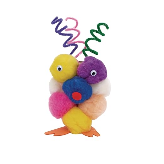 Colorations Super Fluffy Soft Acrylic Jumbo Pom Poms, Set of 50, 2 inches, Resealable Bag, for Kids, Arts & Crafts, DIY Crafts, Hobby Supplies, Creative Craft DIY Material, Quality