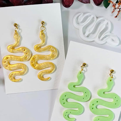 Xaekicr Polymer Clay Cutter Snake Shape – Curvy Clay Earring Cutter for Polymer Clay Jewelry, Bold Clay Tools for DIY Earrings, Halloween Crafts and Y2K Accessories