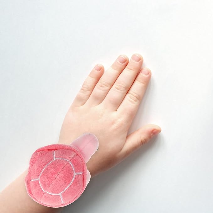 Kisangel 1pc Animals Slap Bracelet Turtle Slap Bracelet Stuffed Animal Slap Bracelets Huggers Turtle Party Favors(Pink)