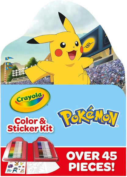 Crayola Pokemon Art Kit for Kids (45pcs), Pokemon Coloring Book Pages, Pokemon Stickers for Kids, Pokemon Toys, Holiday Gift, Ages 4+