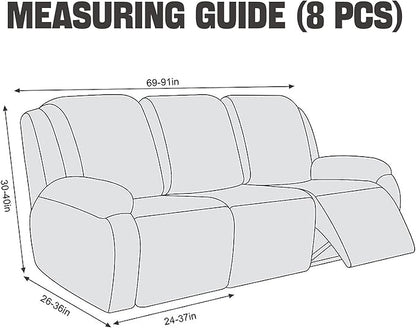 NORTHERN BROTHERS Stretchy Recliner Chair Covers, Velvet Recliner Covers, Lazy Boy Chair Cover (Light Grey, 3 Seat)