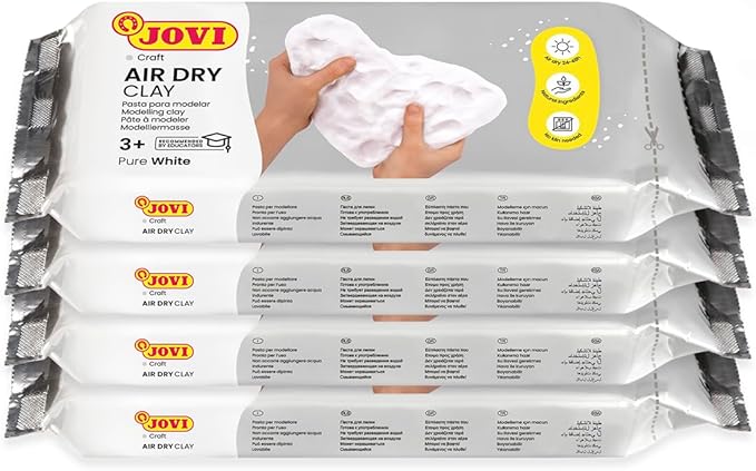 Jovi - Air Dry Modeling Clay, Set of 4 Units, 2.2lb Each, Total of 8.8lb, No Oven Needed, White Color, Pottery Clay for Arts and Crafts Projects (P86/4) - Bulk Buy