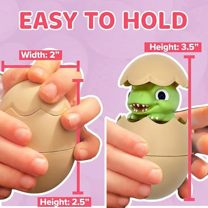 Egg Pops Talking Easter Egg Toy - Figure Pops Up & Plays Sounds, Easter Basket Stuffers for Teens - Interactive Kids Toys or Funny Gag Gifts for Teens, Cute Collectible Spring Character (Dino)