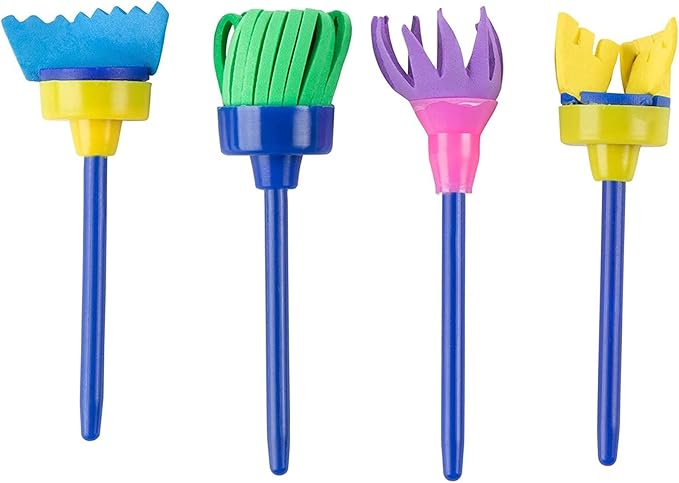 36 Piece Kids Painting Kit for Arts and Crafts with Foam Paint Brushes, Rollers and Stamps