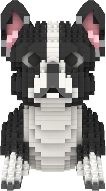 Larcele Micro Dog Building Blocks Mini Pet Building Toy Bricks, 812 Pieces KLJM-02(Boston Terrier)