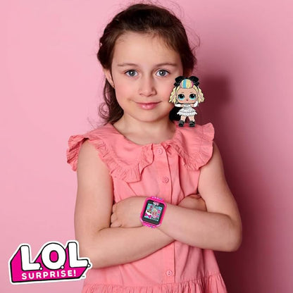 LOL Surprise Touchscreen Exclusive Pink Smartwatch for Kids – Engaging Educational Games, Step Counter, Camera, Alarm & More – Fun & Interactive Timepiece (LOL4264AZ)