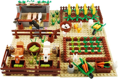 Farm Field Set Building Blocks Plant Animal Crops Building Bricks Kit DIY Building Set Compatible All Major Brands (Animal)