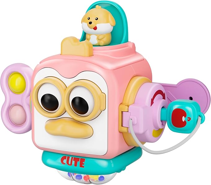 OSIMILY Toys for 1 Year Old Girl, Busy Cube Gift for 1 Year Old Girl,Sensory Toys for Toddlers 1-3,Fine Motor Skills Educational Toys,Birthday Gift for Baby Aged 6, 9, 10, 12, 18 Months