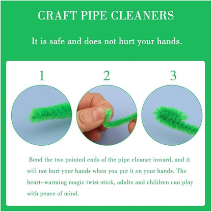 100 Pieces Pipe Cleaners Chenille Stem, Fruit Green Pipe Cleaners Set for DIY Arts Crafts Decorations, Chenille Stems (Fruit Green)