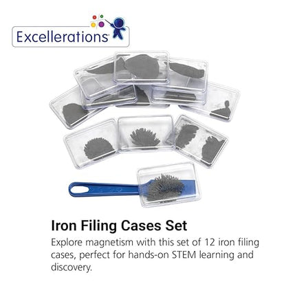 Excellerations Iron Filing Cases (Pack of 12), Kids Science Experiment, Science for Kids, STEM Toys for Boys and Girls (Item # Ironman)
