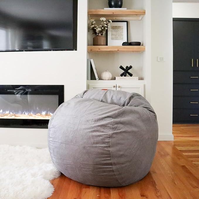 CordaRoy's Faux Fur Bean Bag Chair, Convertible Chair Folds from Bean Bag to Lounger & Chenille Bean Bag Chair, Convertible Chair Folds from Bean Bag to Lounger, As Seen on Shark Tank