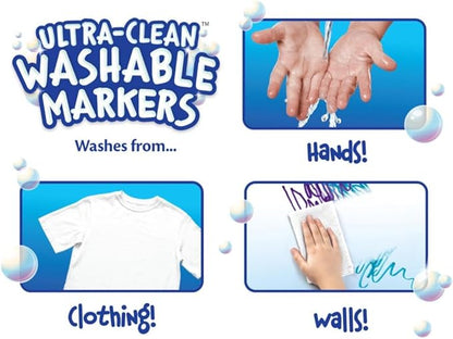 Crayola Broad Line Washable Markers - 200ct (8 Colors), Kids Bulk Classroom Markers, Back to School, Teacher Classroom Must Have