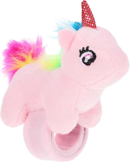 Animal Slap Bracelet Unicorn Slap Bracelet Plush Stuffed Animal Hugger Snap Wrist Band for Kids Birthday Party