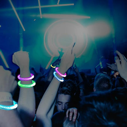 MCPINKY 24PCS Light up Sticks Bulk, Glow in the Dark Bracelets LED Bracelets for Bachelorette Parties Graduation Celebrations