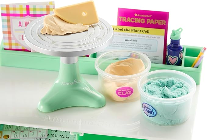 American Girl Truly Me 18-inch Doll Love to Explore Art & Science Playset with Pottery Wheel and Microscope, For Ages 6+