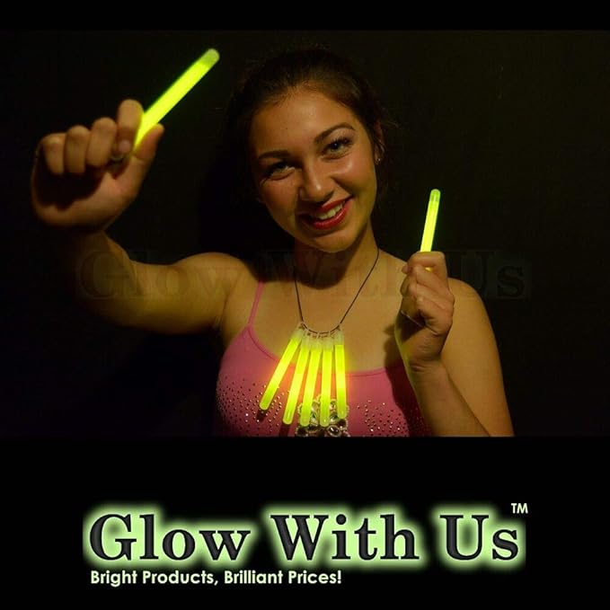 Glow Sticks Bulk Wholesale, 500 4” Yellow Glow Stick Light Sticks. Bright Color, Kids Love Them! Glow 8-12 Hrs, 2-Year Shelf Life, Sturdy Packaging, GlowWithUs Brand…