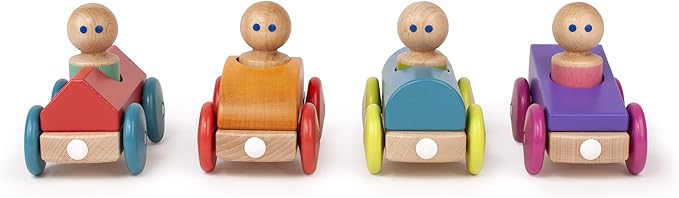 3 Piece Tegu Magnetic Racer Building Block Set, Teal