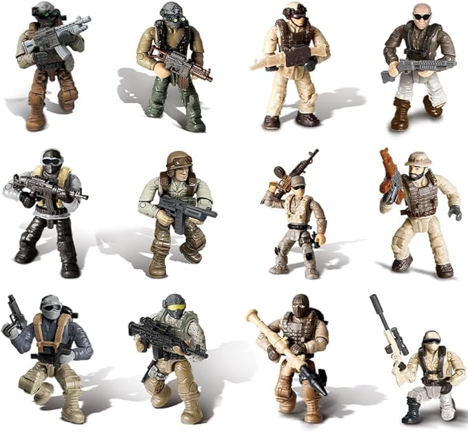 24 PCS Thunder Special Forces Building Block Action Mini-Figures Blind Bags with Multiple Weapons Accessories Equipment Assembly Building Toys Party Favors for Boys