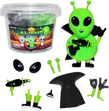 Aliens Craft Kit 6 Pack – Build, Play, and Display 6 Air-Dry Clay Aliens, Great for Birthday Parties, Trick or Treating, Stocking Stuffers, for Kids, Boys and Girls Ages 5+
