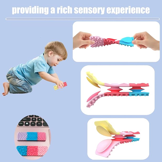 8 Pack Sensory Toys for Kids with Autism, Fidget Toys Adults Calming, Sensory Stickers for Anxiety Relief Items, Fidget Strips for Classroom Desk for Travel, Easter Gifts for Kids