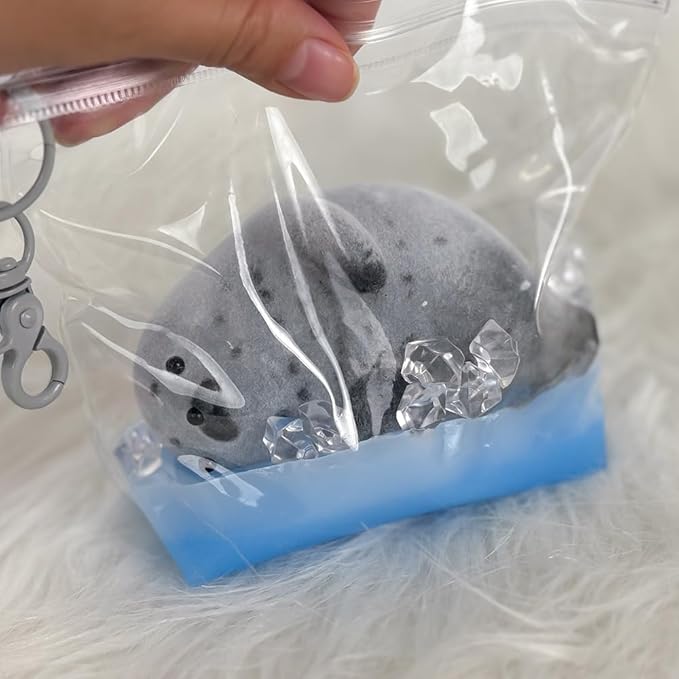 Taba Squishy Kit Big Seal Silicone Mold 6''+Liquid Gel+Flocking Cute Animal Making Set