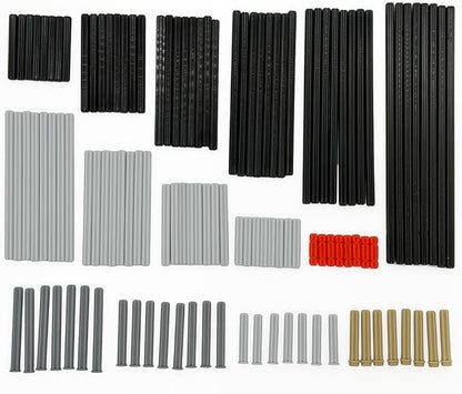 120 Pieces Technical Parts Axle Connectors Building Blocks Accessories Parts Sets Construction Toys Set for Kids 6yrs+ Compatible with Major Brands