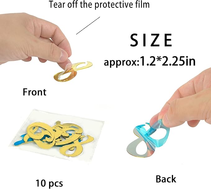 Acrylic Number Cake Topper DIY Cupcake Toppers with 0-9 Numbers Mirrored Gold Picks for Wedding Cake Decorations Happy Birthday Baby Shower Party Supplies (Number)