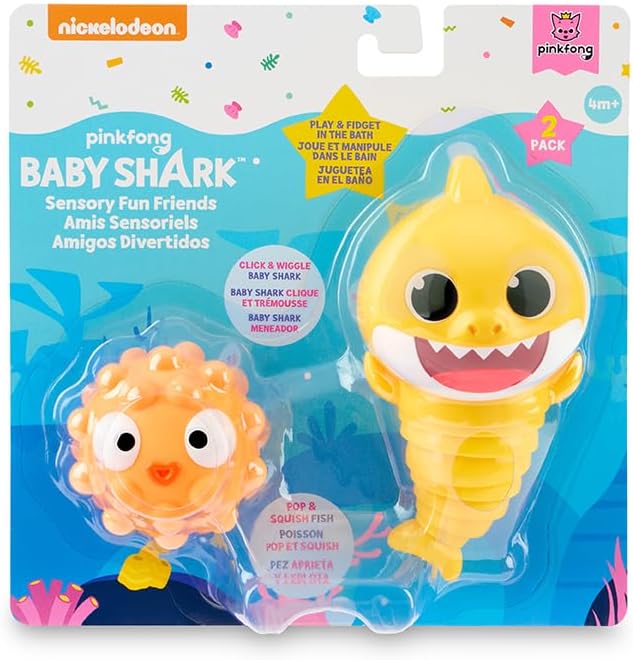 Baby Shark Sensory Fun Friends, 2 Pack, Fidget Toys, Develop Sensory Skills (4+ Months)