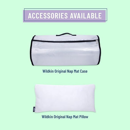 Wildkin Original Nap Mat with Reusable Pillow for Boys & Girls, Perfect for Elementary Daycare Sleepovers, Features Hook & Loop Fastener, Cotton Blend Materials Nap Mat for Kids