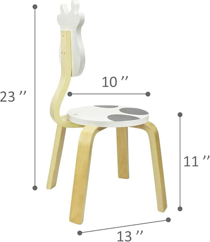 iPlay, iLearn 10 Inch Kids Solid Hard Wood Animal Chair, Stackable Wooden Finished, Preschool, Daycare, Bedroom, Playroom, Nursery Seat, Cow Furniture Stool for Toddlers, Children, Boys, Girls