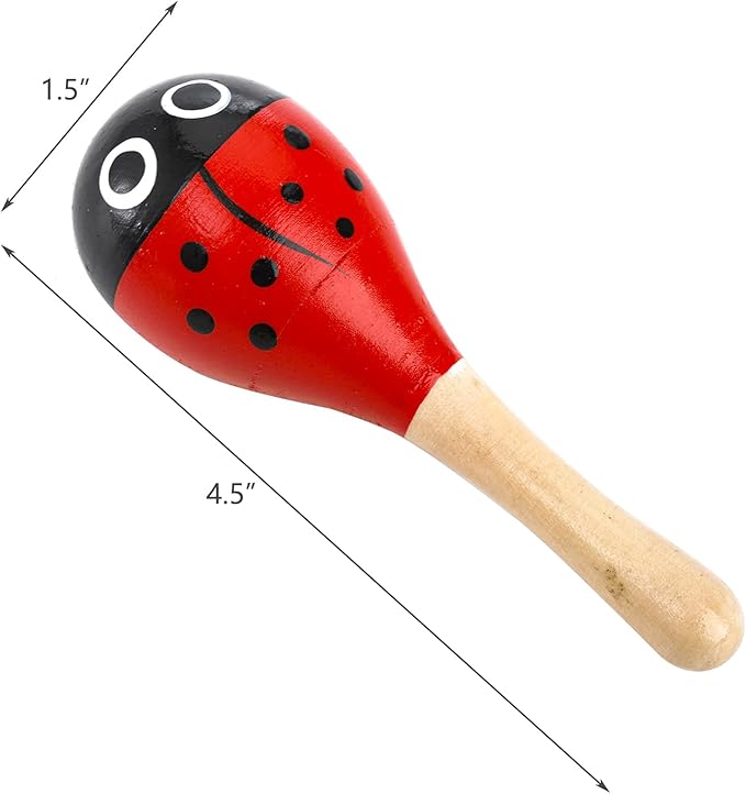 Hedume 20 Pack Mini Wooden Festival Maracas, Kids Baby Rattles Egg Shaker, Shaker Sand Hammer Toy Noisemaker for Party Favors, Musical Fun, Birthday Parties, Carnivals