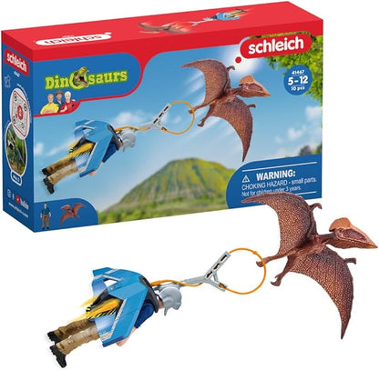 Schleich Dinosaurs, Dinosaur Gifts for Boys and Girls, Jetpack Chase Playset with Tupuxuara Toy, 7 Pieces, Ages 4+