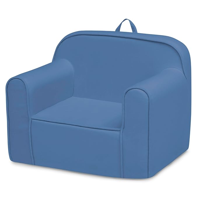 Delta Children Cozee Chair -Foam Kids Chair for Ages 18 Months and Up, Indigo