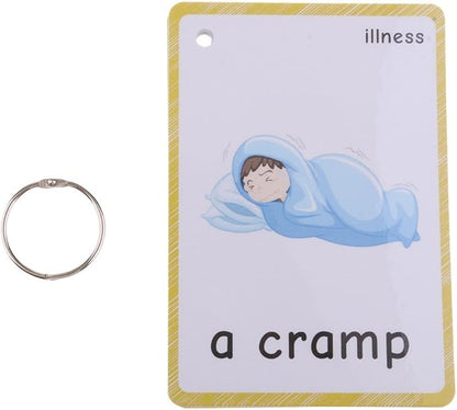 Set of(Body Parts+Illness) Flash Cards for Toddlers | Kids Learning Montessori Pocket Cards Toys | Perfect for Pre-K Decorations Background Wall Stickers,Teacher/Autism Therapists Tools
